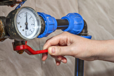 Adjusting a home water valve