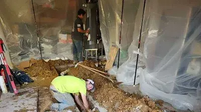 Pipe replacement inside garage Photo